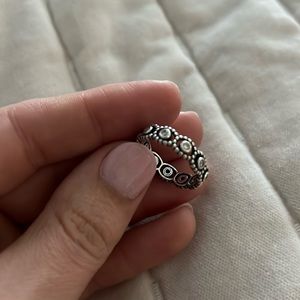 PANDORA CZ stone ring size 58 sterling silver